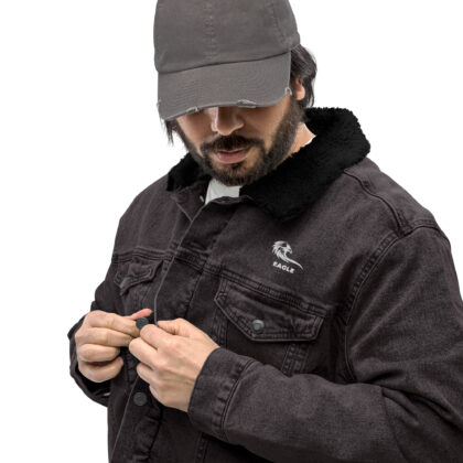 Veste sherpa en jean Eagle One Brodé